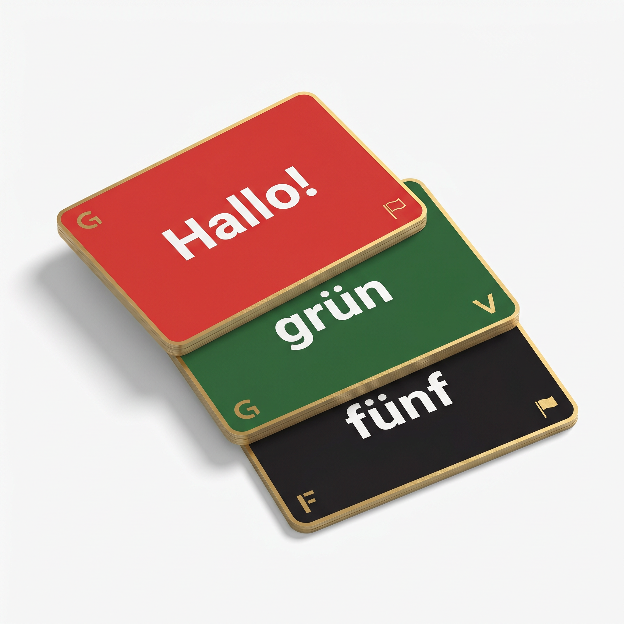 German vocabulary flashcards, colorful and premium